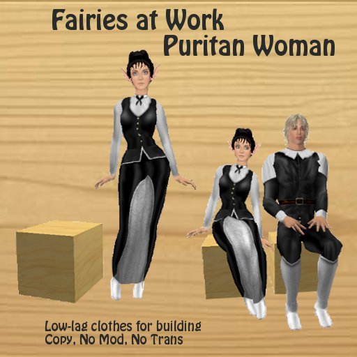 Second Life Marketplace - Fairies at work - Puritan Woman - Woman builder  outfit