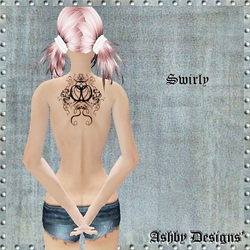 Tattoo ~ Swirly Upper Back Ladies Tattoo ~ PROMO 