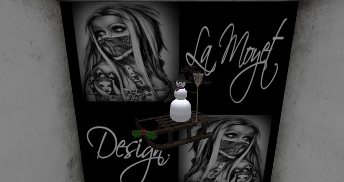 ~LM~ Snowman Sleigh "Purple Karo Scarf"