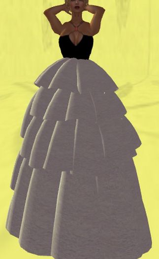 Gown WHITE BLACK Ruedos Young Teens