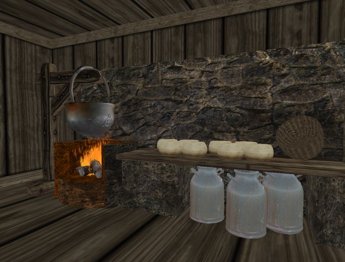 (SD)medieval cheese kitchen v2{lower prim}