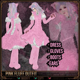 [Mesh] =^.^= Curious Kitties - Pink Fluff Complete Full Outfit Set