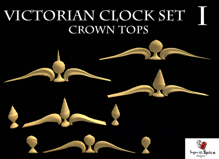 Victorian Clock Set - Crown Tops by Sugar & Spice Designs
