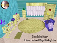 Nursery Sculpted- Rodeo Drive - Lemon ; 10 prims
