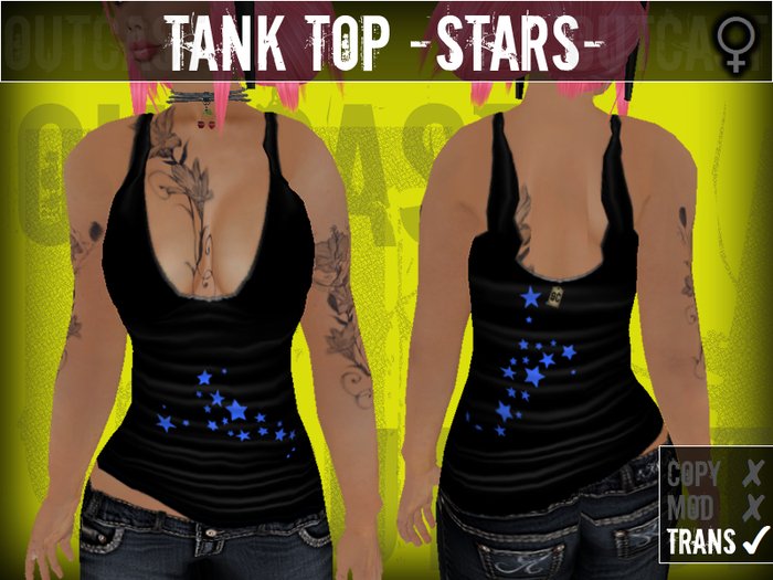 **OC** TankTop Stars -Black Blue-