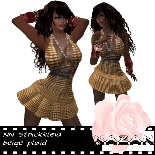 .::NN::. Strickkleid Dress plaid beige