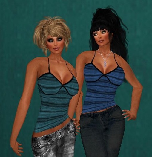 *AL* Striped Tanks ~ Teal & Blue