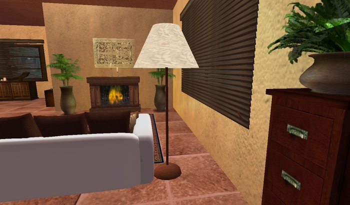 Floor lamp white hood