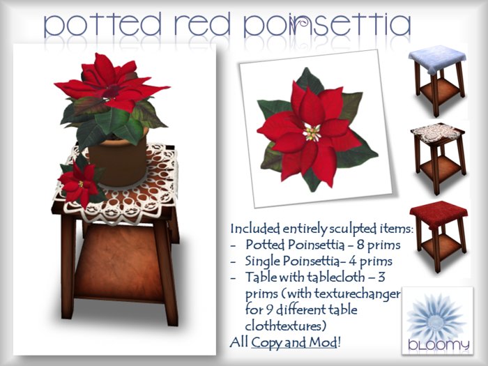 Potted red Poinsettia / Copy + Mod 