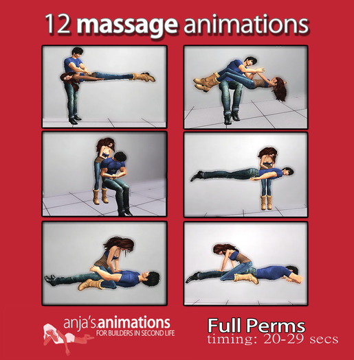 (For Builders)12 Full Perms Massage Animations Set -Couples