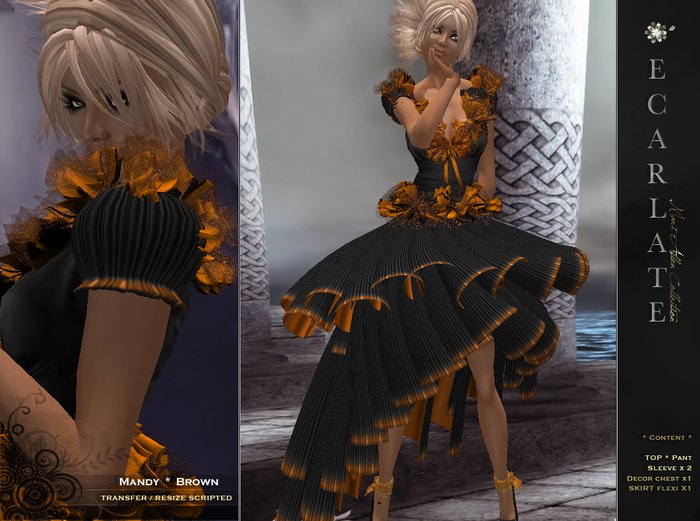 Ecarlate - Mandy - Brown * Dress Gown Formal * Robe