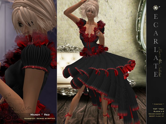 Ecarlate - Mandy - Red * Dress Gown Formal * Robe