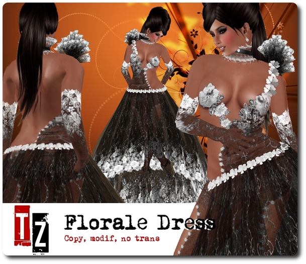 Florale black and white dress with accesories by Torie Zeplin