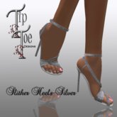 TIPTOE Slither Heels - Silver glitter