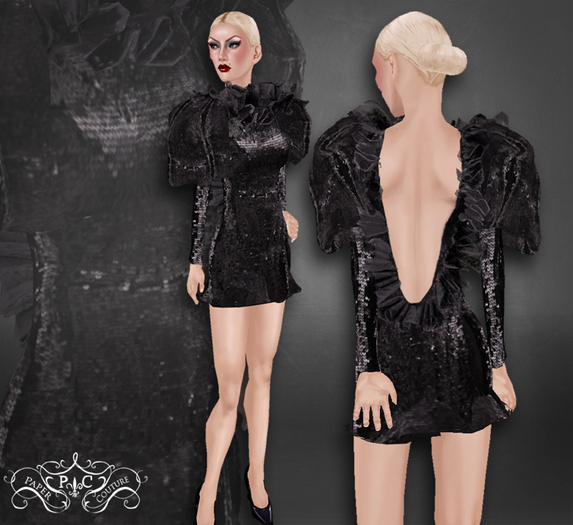 p.c; Sequin Ruffles