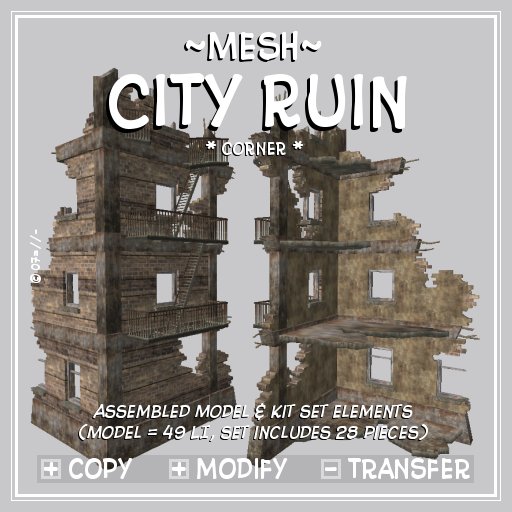 !:P:! * City Ruin: Tenement - House Corner (Mesh)