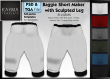 Karma Template - PSD & TGA - Unisex Baggie Short Maker with Sculpted Leg - 6 Colors - High detailled Texture 1024 px