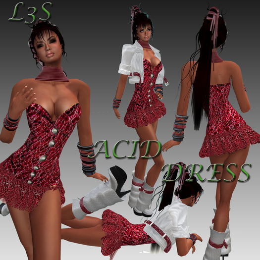 [ L3S ] ACID DREES RED-WHITE