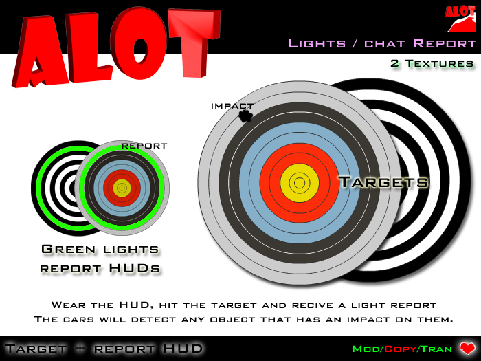 Target + Reporting HUD - 2 Textures Targets + 4 HUD / Lights Reporting or Lights + Local chat