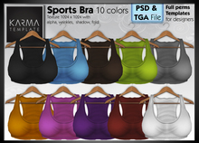Karma Template - PSD & TGA - Sports Bra Maker - 10 Colors - High detailled Texture 1024 px
