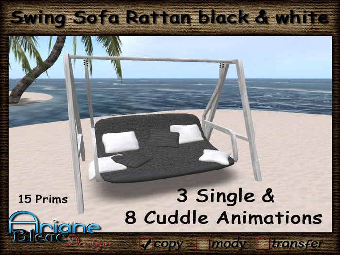 Swing Sofa Rattan --- Cuddle Animations --- black & white