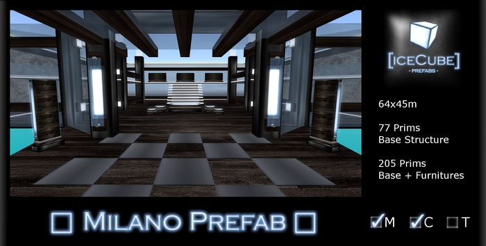[iceCube] Milano Prefab - 64x45 - 77 Prims