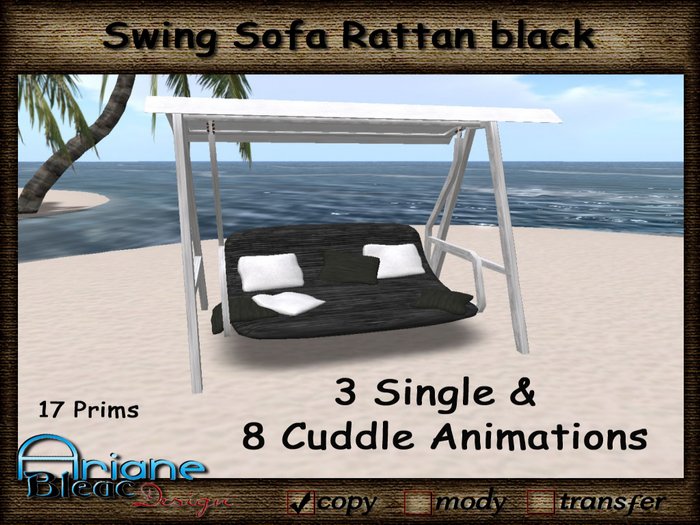 Swing Sofa Rattan --- Cuddle Animations --- black