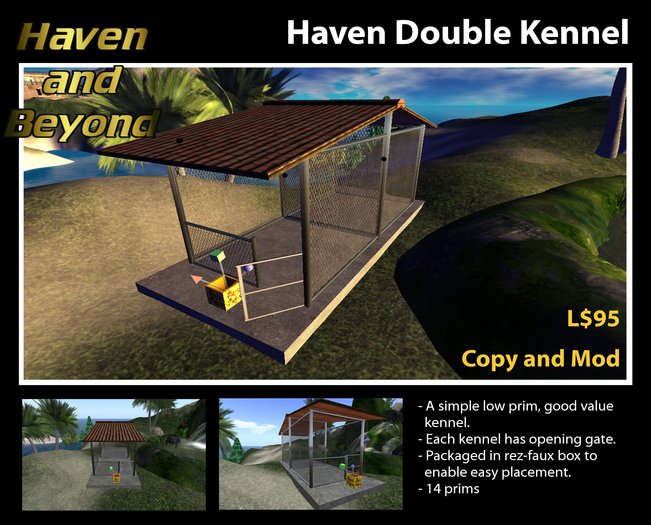Haven Double Kennel - rez faux