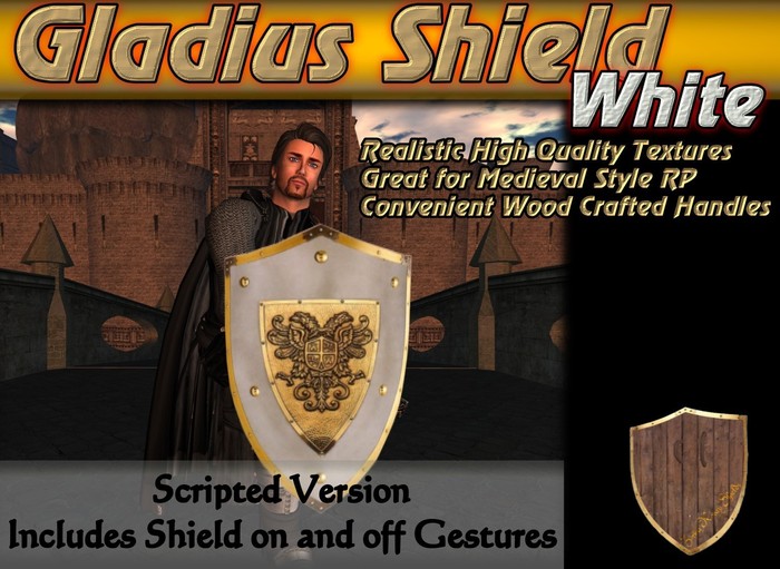 *ZK* Gladius Shield [White] - BUNDLE PACK - Two Shields Included
