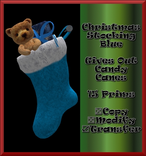 Blue Christmas Stocking 