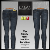 Karma - Jeans Skinny Avec Zip Bleu Foncé avec Sculpt - F