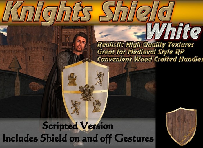 *ZK* Knights Shield [White] - BUNDLE PACK - Two Shields Included
