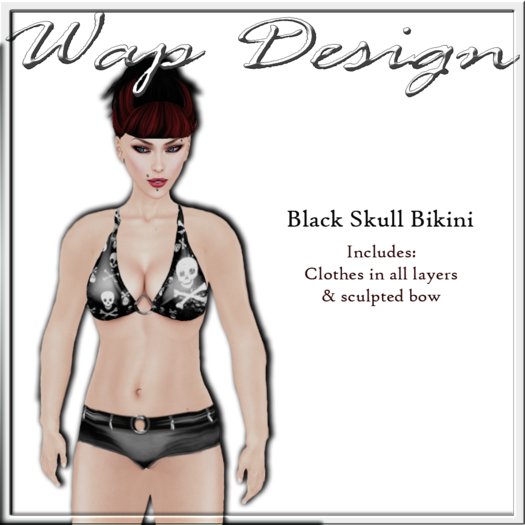 [WAP Design] Black skull bikini