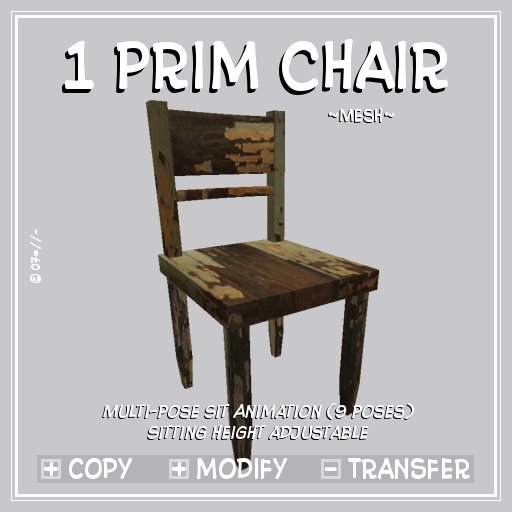 !:P:! * Shabby Chair * 1 Prim ~Mesh~