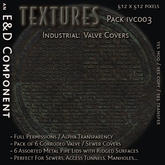 [IVC003] 6 Corroded Valve Textures, Sewer Texture Manhole Lid Textures from E&D ENGINEERING