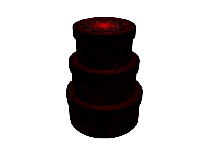 Hatboxes - Set of three hat boxes - Red velvet pentacle design