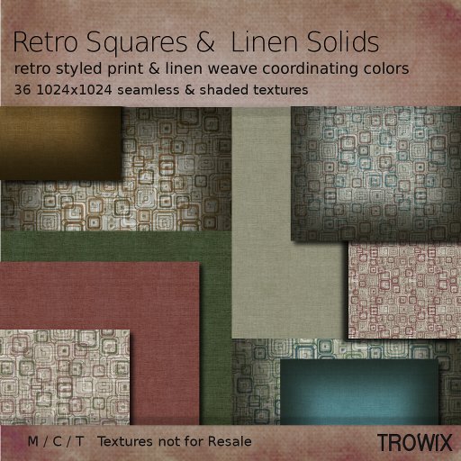 Trowix - Retro Squares & Linen Solids Textures