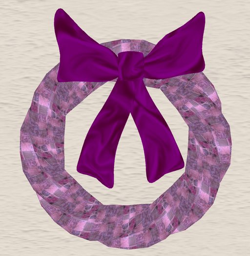 English Garden Wreath with Raspberry Silk Bow 