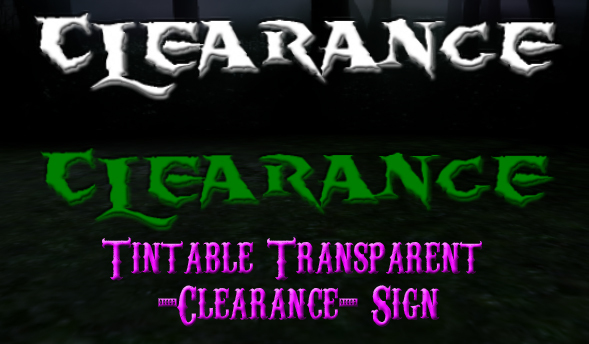 >>TB<< Tintable Transparent -Clearance- Sign