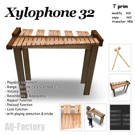 Second Life Marketplace *AQF* Xylophone 32