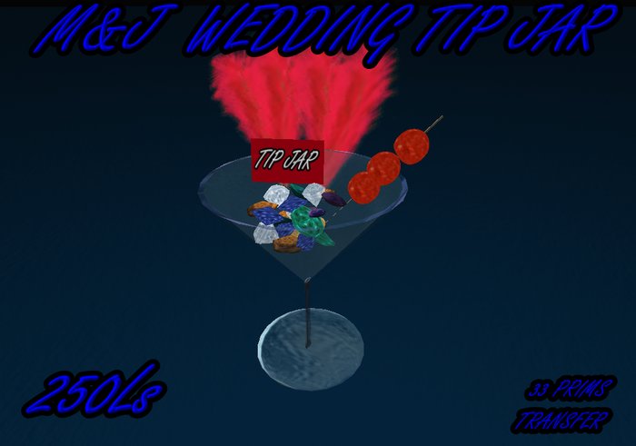 M&J  Wedding tip jar