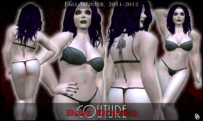 Dare Designs Couture: fall/winter 2011 - bra/thong - pine