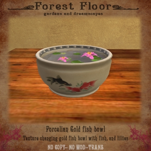 ~*Forest Floor*~ Porcelian Gold fish bowl