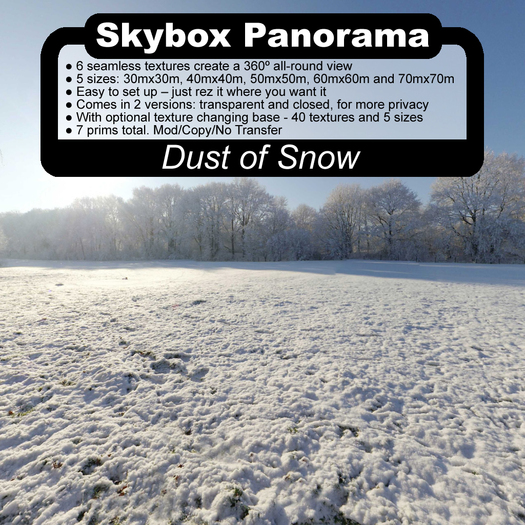 Panoramic Skybox Privacy Screens - Dust of Snow |Panoramic|Panoramic