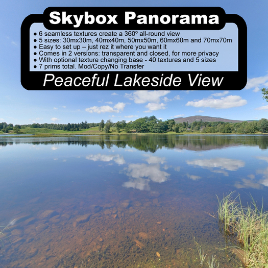 Panoramic Skybox Privacy Screens - Peaceful Lakeside View  |Panoramic|Panoramic