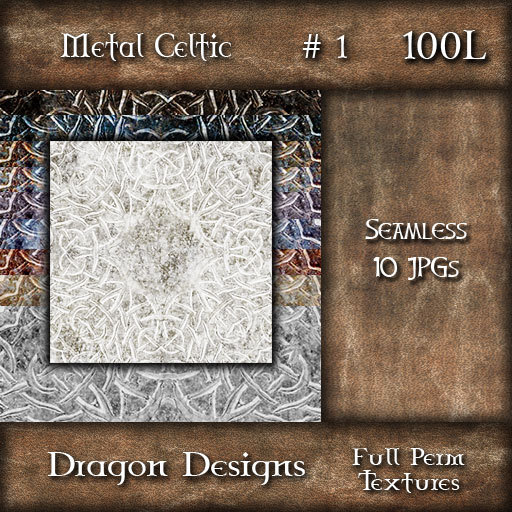 Dragon Designs Seamless Celtic Metal Textures - 1