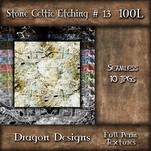 Dragon Designs Seamless Celtic Stone Textures - 13