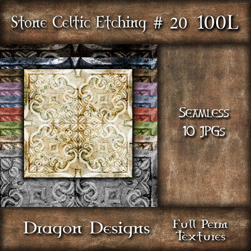 Dragon Designs Seamless Celtic Stone Textures - 20