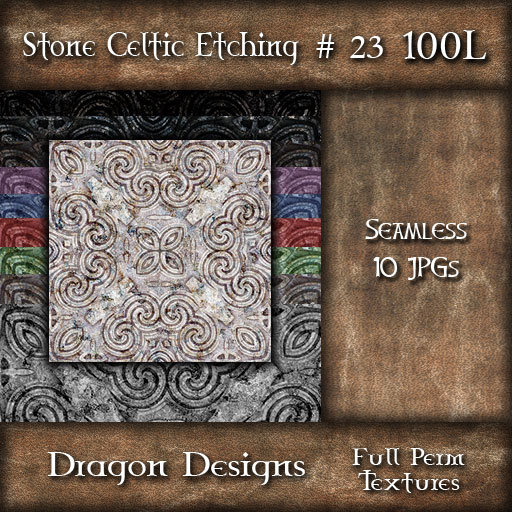 Dragon Designs Seamless Celtic Stone Textures - 23