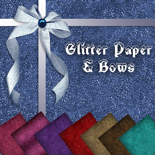 Christmas Glitter Paper and Bows Texture Set